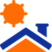 vector image of house roof and sun