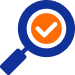vector image of magnifier with check icon inside