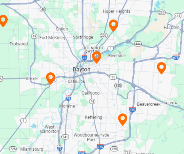 Dayton Service Areas Map Mobile